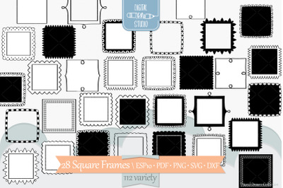 Square Frames | Hand Drawn Border &amp; Decorative Label