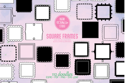 Square Frames | Hand Drawn Border &amp; Decorative Label