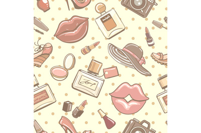 Paris fashion retro seamless pattern