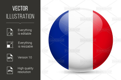 Round glossy icon of France