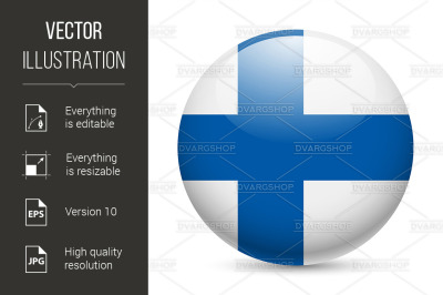 Round glossy icon of Finland