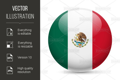 Round glossy icon of United Mexican States