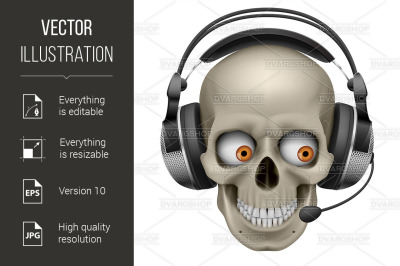 Cool Skull with headphones