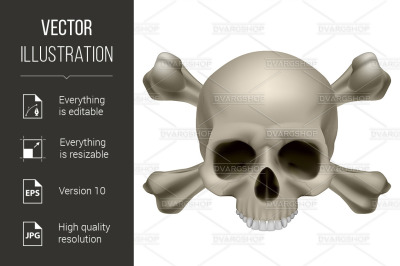 Human skull and crossbones