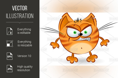 The angry orange cartoon cat