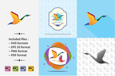 Swan Logo Template, Colorful.