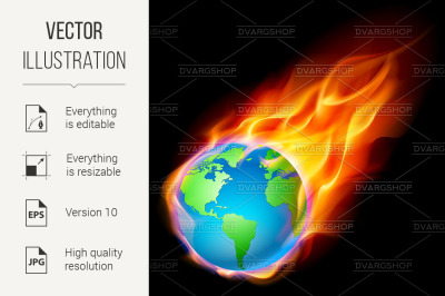 Abstract burning earth