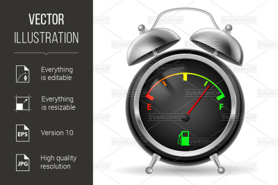 Fuel indicator in clock design.