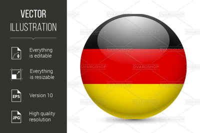 Round glossy icon of Germany