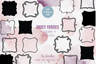 Fancy Rectangular Frames | Hand Drawn Border Monogram