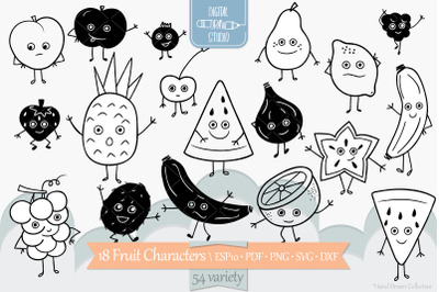 Fruit Characters | Hand Drawn Kawaii Food Cartoon