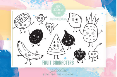 Fruit Characters | Hand Drawn Kawaii Food Cartoon