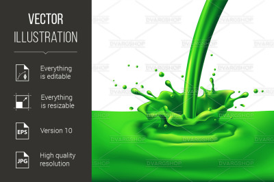 Green paint splashing