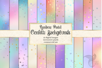 Rainbow Pastel Confetti Backgrounds