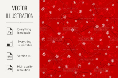 Snowflakes on red background