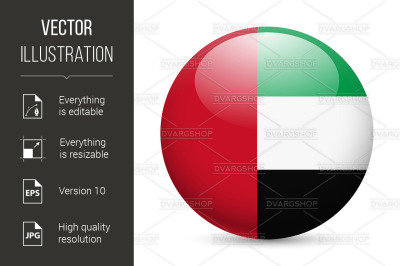 Round glossy icon of UAE