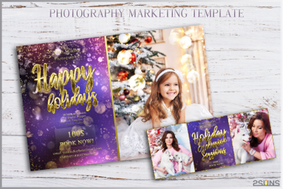 Christmas Mini Session Template Photography Editable Facebook timeline