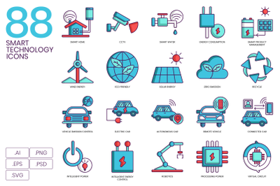 88 Smart Technology Icons
