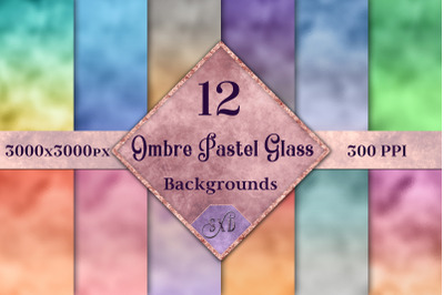 Ombre Pastel Glass Backgrounds - 12 Image Textures Set