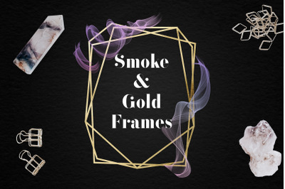 Smoke &amp; Gold Geometric Frames