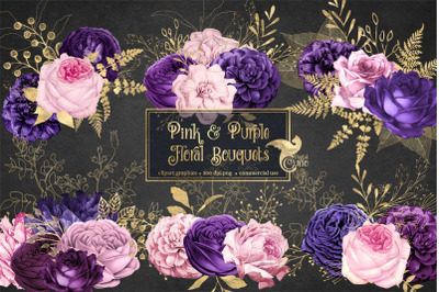 Pink and Purple Floral Clipart