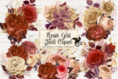 Russet Gold Floral Clipart