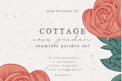 Cottage Rose Garden Pattern Set