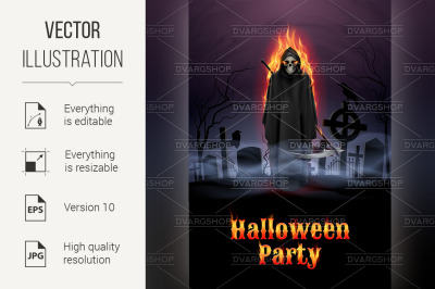 Halloween party illustration