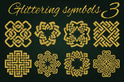 Golden glittering symbols pack 3