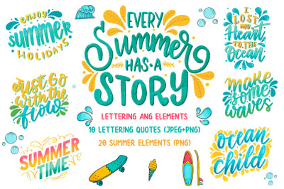 Summer lettering collection