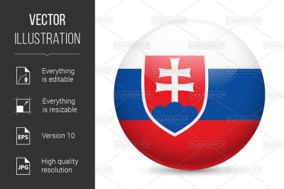 Round glossy icon of Slovakia