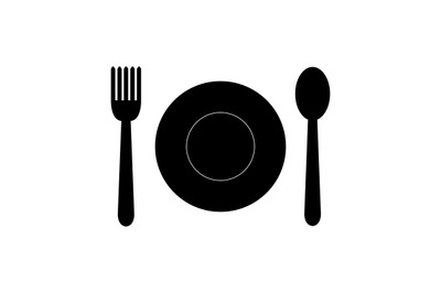 Cutlery icon with plate