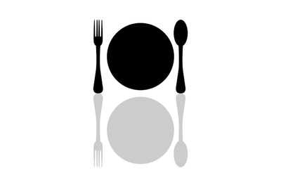 Cutlery icon with plate