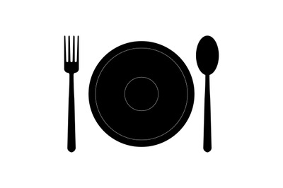 Cutlery icon with plate