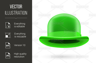 Green bowler hat