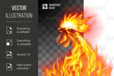 Fiery Golden Rooster