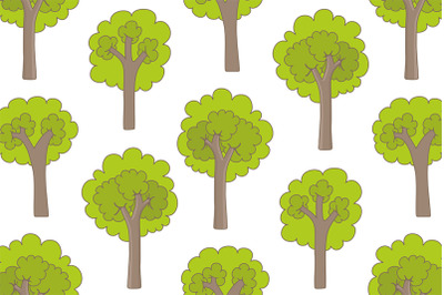 Seamless pattern with trees