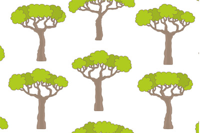 Seamless pattern with trees