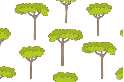 Seamless pattern with trees