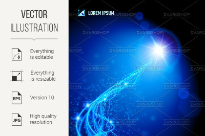 Energy coming from a distant blue star