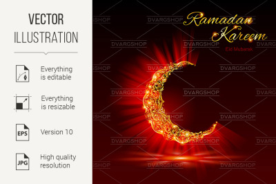 Greeting card of holy Muslim month Ramadan