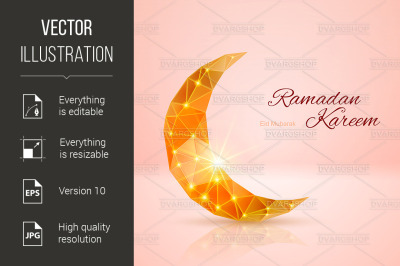 Greeting card of holy Muslim month Ramadan