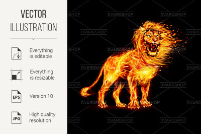 Lion in Flames