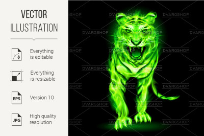 Green fire tiger.