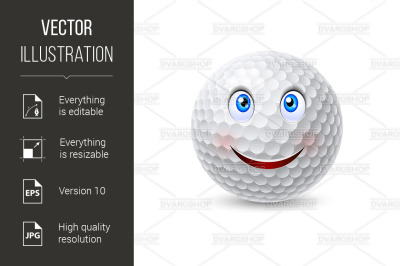 Golf ball cartoon character