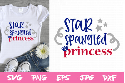 Star Spangled Princess Svg, 4th of july svg, kids svg