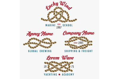 Nautical Rope Knot emblem set