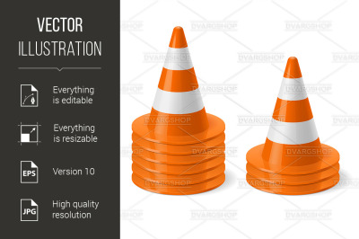 Piles of road cones