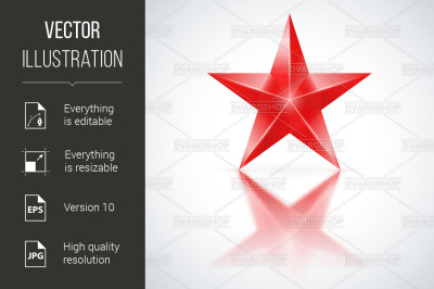 Red star on white background