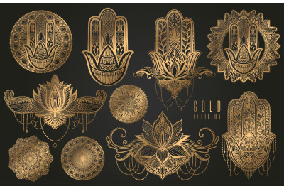 Symbol set- Gold religion